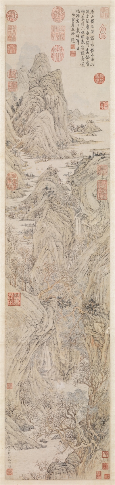 明陆治花谿渔隐　轴