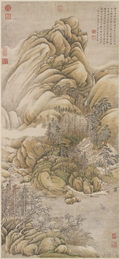 清王时敏仿王维江山雪霁　轴