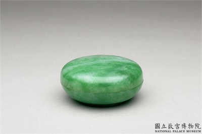 清 翠玉印泥盒