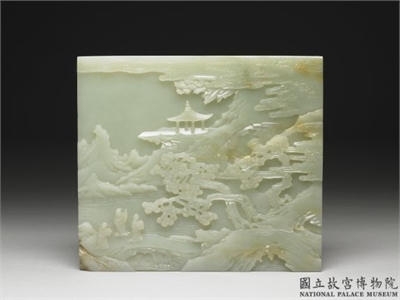 清 玉溪桥送别插屏