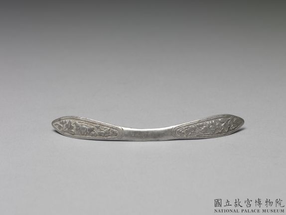 清末民初 银扁簪