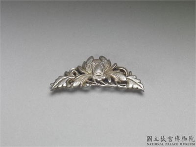 清末民初 银折枝花发夹