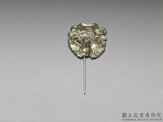 清末民初 银雕花卉簪