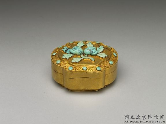 清 金镶松石盒