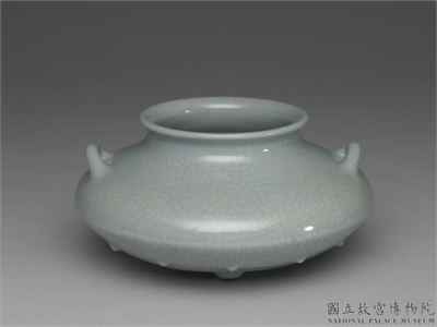清 乾隆 仿汝釉花囊