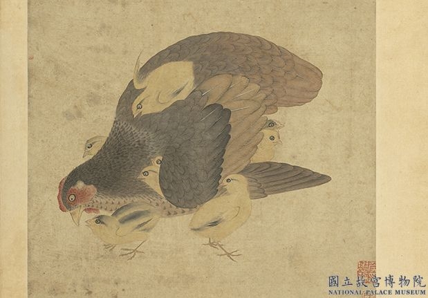 集古图绘　册　宋王凝子母鸡