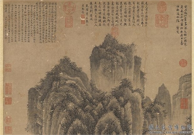 明王绂墨笔山水　轴