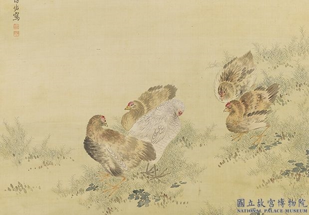 清许佑藤花乳鸡　轴