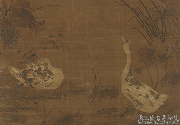 宋人画秋塘双雁　轴