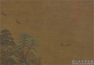 唐李思训江帆楼阁　轴