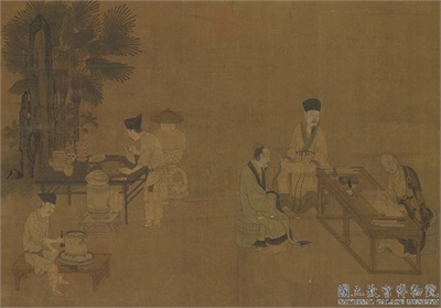 宋刘松年撵茶图　轴