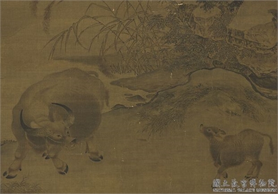 宋人平畴呼犊　轴