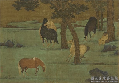 元赵雍骏马图　轴