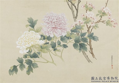清钱维城画春花三种　轴