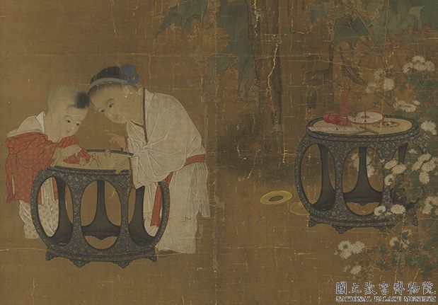 宋苏汉臣秋庭戏婴图　轴