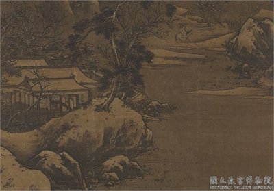 宋马远画雪景　轴