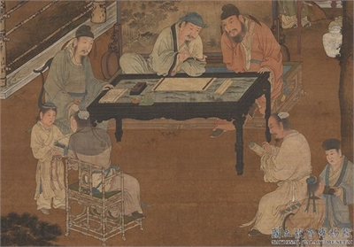 宋人十八学士图　轴