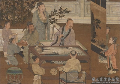 宋人十八学士图　轴