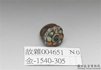 银镀金珊瑚苗石铜戒指